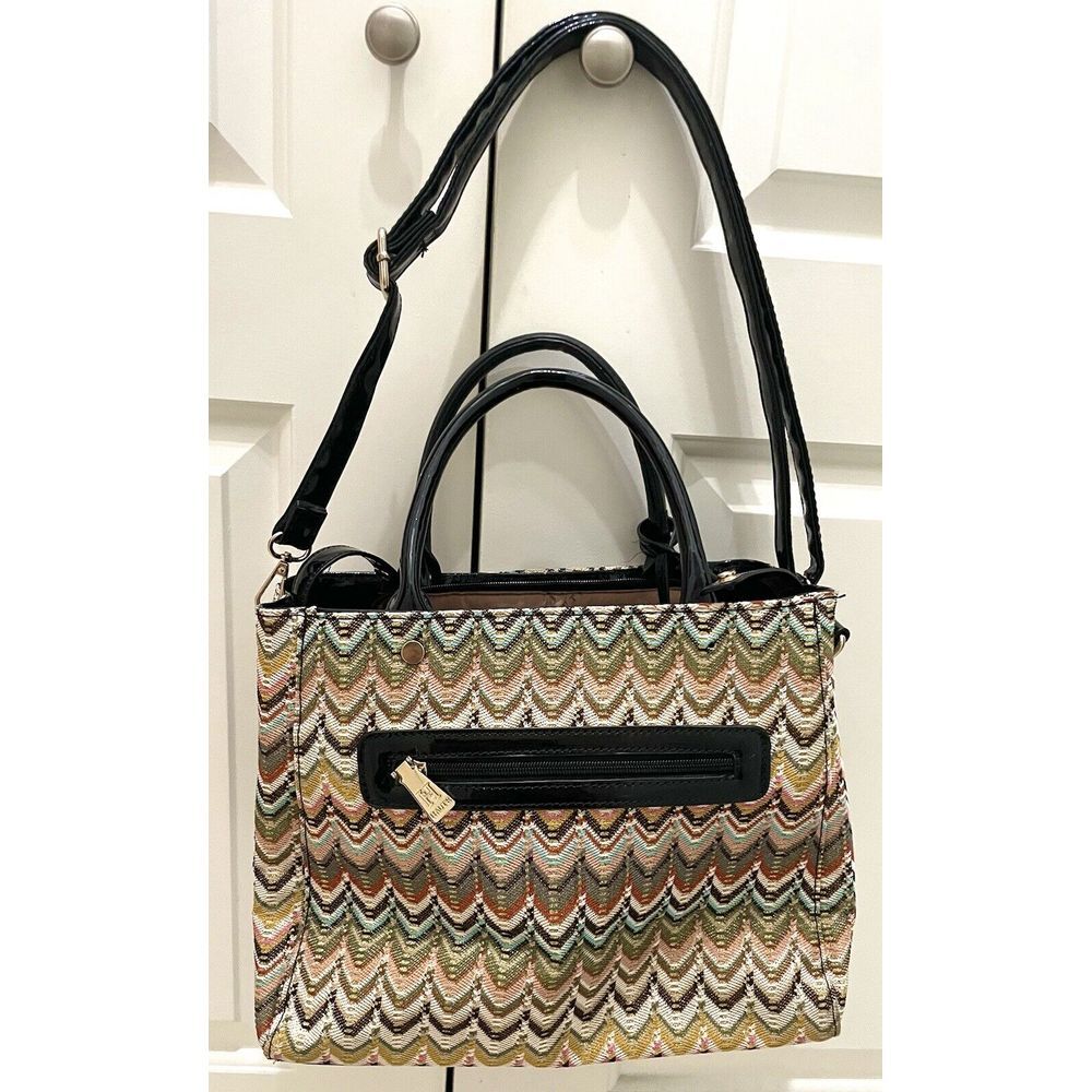 Haute multicolor purse Large With Sparkles Y2K‎ Vintage With Removal Strap